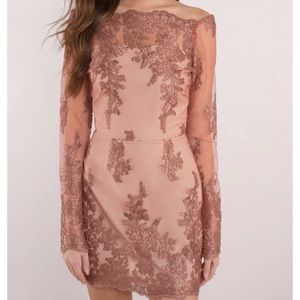Mauve Lace Bodycon Dress